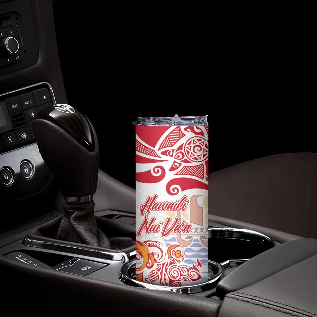 Hawaiki Nui Va'a Solo French Polynesia Skinny Tumbler Red Color LT03 - Polynesian Pride