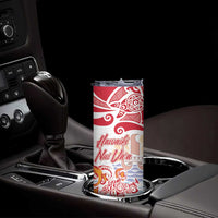 Hawaiki Nui Va'a Solo French Polynesia Skinny Tumbler Red Color LT03 - Polynesian Pride