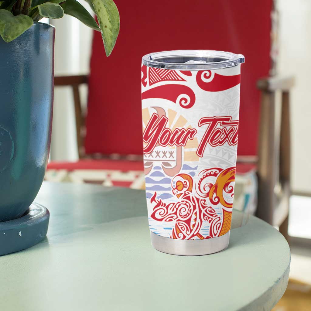 Hawaiki Nui Va'a Solo French Polynesia Tumbler Cup Red Color