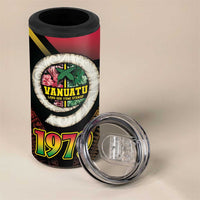Vanuatu Constitution Day 4 in 1 Can Cooler Tumbler Polynesian Tattoo and Pig Tusk Since 1979 LT03 - Polynesian Pride