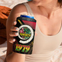 Vanuatu Constitution Day 4 in 1 Can Cooler Tumbler Polynesian Tattoo and Pig Tusk Since 1979 LT03 - Polynesian Pride