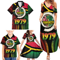 Vanuatu Constitution Day Family Matching Summer Maxi Dress and Hawaiian Shirt Polynesian Tattoo and Pig Tusk Since 1979 LT03 - Polynesian Pride