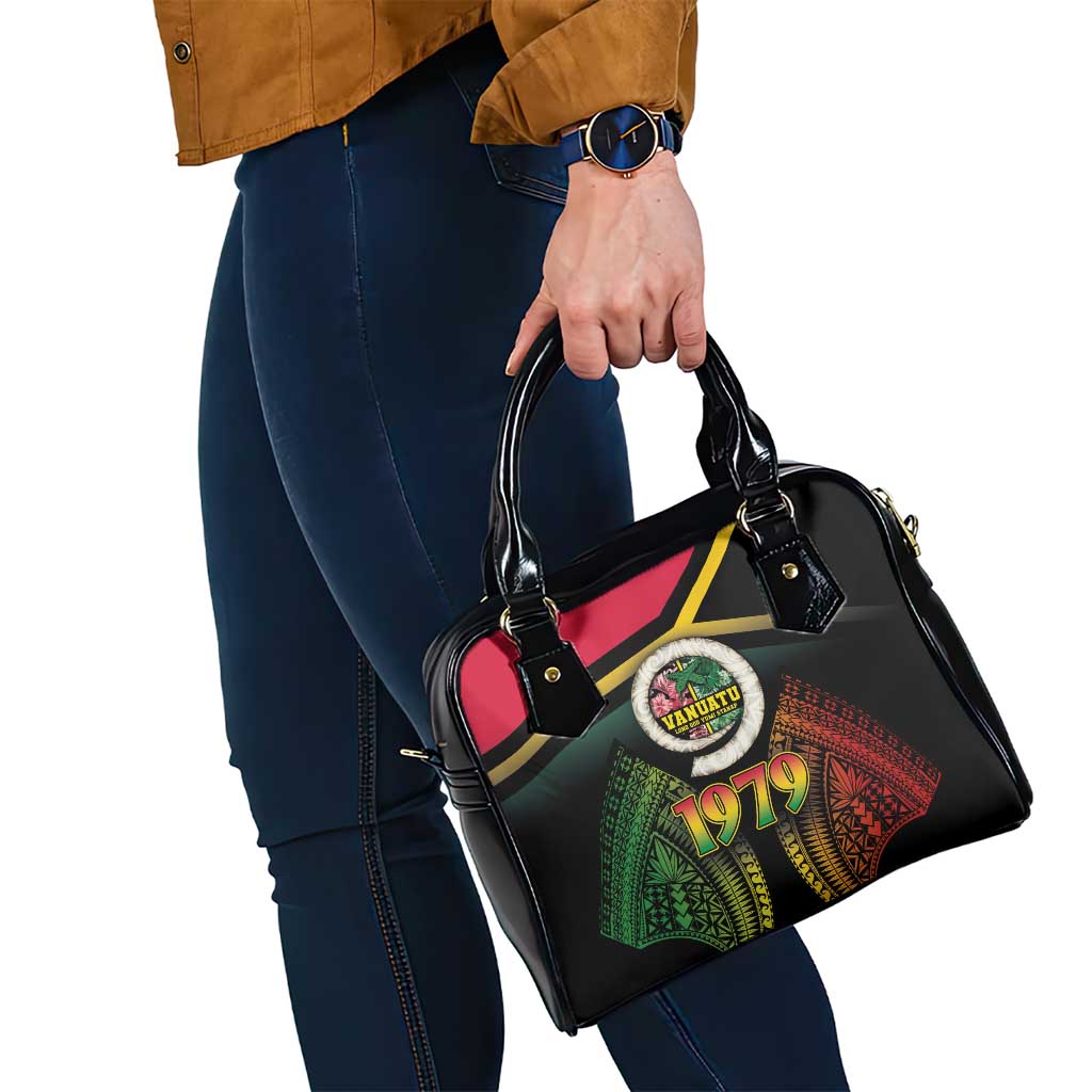 Vanuatu Constitution Day Shoulder Handbag Polynesian Tattoo and Pig Tusk Since 1979