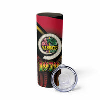 Vanuatu Constitution Day Skinny Tumbler Polynesian Tattoo and Pig Tusk Since 1979 LT03 - Polynesian Pride