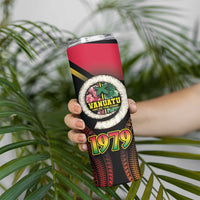 Vanuatu Constitution Day Skinny Tumbler Polynesian Tattoo and Pig Tusk Since 1979 LT03 - Polynesian Pride