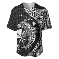 Aloha Hawaii Hammerhead Shark Baseball Jersey Black Kakau and Polynesian Tattoo LT03 Black - Polynesian Pride
