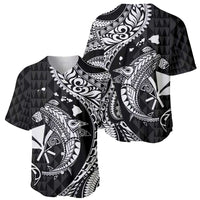 Aloha Hawaii Hammerhead Shark Baseball Jersey Black Kakau and Polynesian Tattoo LT03 - Polynesian Pride