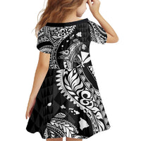 Aloha Hawaii Hammerhead Shark Family Matching Off Shoulder Maxi Dress and Hawaiian Shirt Black Kakau and Polynesian Tattoo LT03 - Polynesian Pride