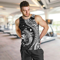 Aloha Hawaii Hammerhead Shark Men Tank Top Black Kakau and Polynesian Tattoo LT03