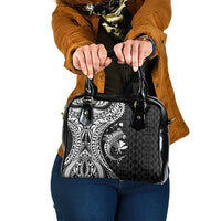 Aloha Hawaii Hammerhead Shark Shoulder Handbag Black Kakau and Polynesian Tattoo LT03 One Size Black - Polynesian Pride