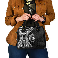 Aloha Hawaii Hammerhead Shark Shoulder Handbag Black Kakau and Polynesian Tattoo LT03 - Polynesian Pride