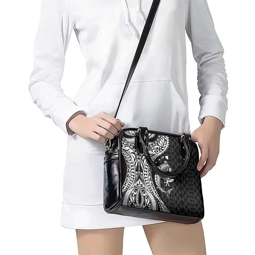 Aloha Hawaii Hammerhead Shark Shoulder Handbag Black Kakau and Polynesian Tattoo LT03 - Polynesian Pride