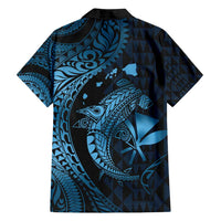 Aloha Hawaii Hammerhead Shark Family Matching Summer Maxi Dress and Hawaiian Shirt Blue Kakau and Polynesian Tattoo LT03 - Polynesian Pride
