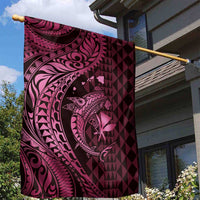 Aloha Hawaii Hammerhead Shark Garden Flag Pink Kakau and Polynesian Tattoo LT03 - Polynesian Pride
