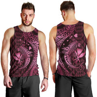 Aloha Hawaii Hammerhead Shark Men Tank Top Pink Kakau and Polynesian Tattoo LT03 - Polynesian Pride