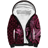 Aloha Hawaii Hammerhead Shark Sherpa Hoodie Pink Kakau and Polynesian Tattoo LT03 Unisex Pink - Polynesian Pride