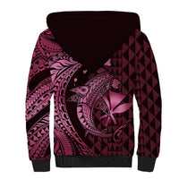 Aloha Hawaii Hammerhead Shark Sherpa Hoodie Pink Kakau and Polynesian Tattoo LT03 - Polynesian Pride