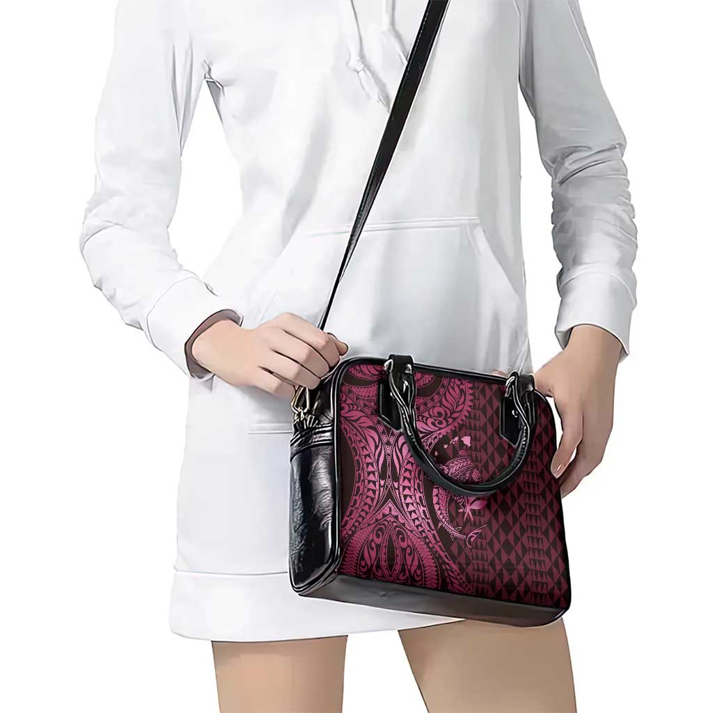 Aloha Hawaii Hammerhead Shark Shoulder Handbag Pink Kakau and Polynesian Tattoo LT03