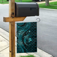 Aloha Hawaii Hammerhead Shark Garden Flag Turquoise Kakau and Polynesian Tattoo LT03 - Polynesian Pride