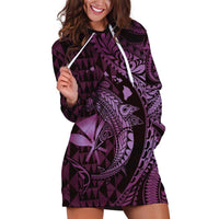 Aloha Hawaii Hammerhead Shark Hoodie Dress Purple Kakau and Polynesian Tattoo LT03 Purple - Polynesian Pride
