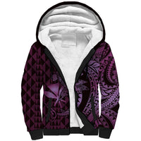 Aloha Hawaii Hammerhead Shark Sherpa Hoodie Purple Kakau and Polynesian Tattoo LT03 Unisex Purple - Polynesian Pride