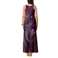 Aloha Hawaii Hammerhead Shark Tank Maxi Dress Purple Kakau and Polynesian Tattoo LT03 - Polynesian Pride