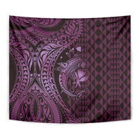 Aloha Hawaii Hammerhead Shark Tapestry Purple Kakau and Polynesian Tattoo LT03