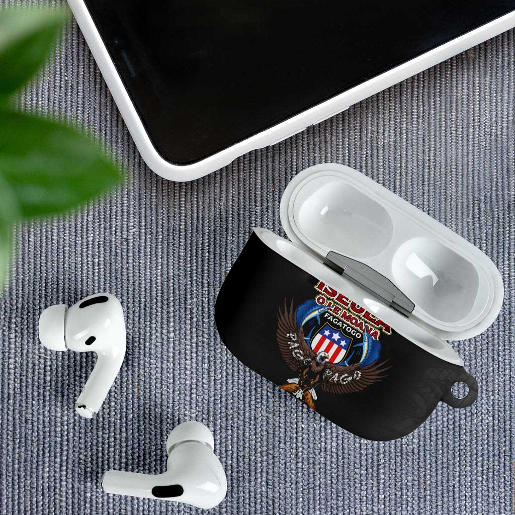American Samoa Fautasi AirPods Case Pago Pago Aeto and Iseula o le Moana of Fagatogo Black Color LT03 - Polynesian Pride