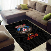American Samoa Fautasi Area Rug Pago Pago Aeto and Iseula o le Moana of Fagatogo Black Color LT03 - Polynesian Pride