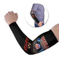 American Samoa Fautasi Arm Sleeves Pago Pago Aeto and Iseula o le Moana of Fagatogo Black Color LT03 Set of 2 Black - Polynesian Pride