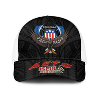 American Samoa Fautasi Baseball Net Cap Pago Pago Aeto and Iseula o le Moana of Fagatogo Black Color LT03 One Size White Black - Polynesian Pride