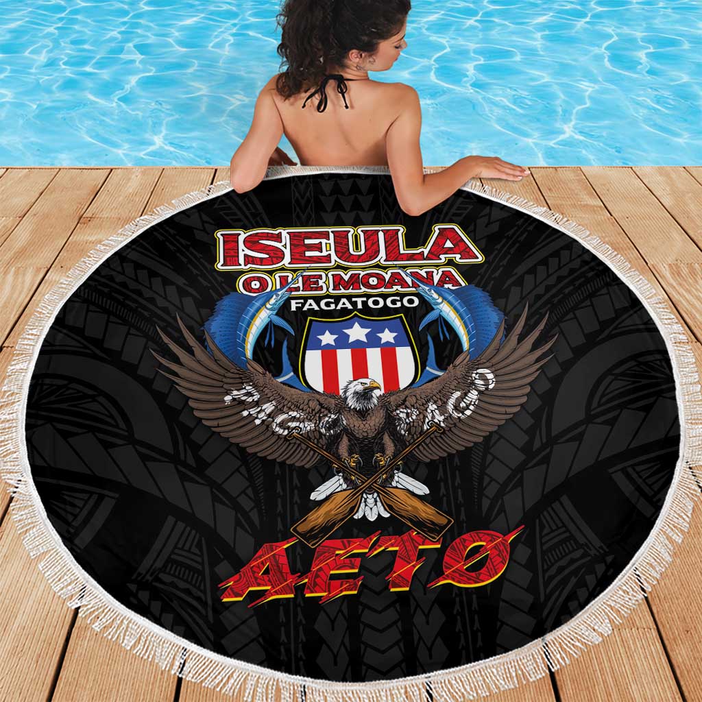 American Samoa Fautasi Beach Blanket Pago Pago Aeto and Iseula o le Moana of Fagatogo Black Color LT03 - Polynesian Pride