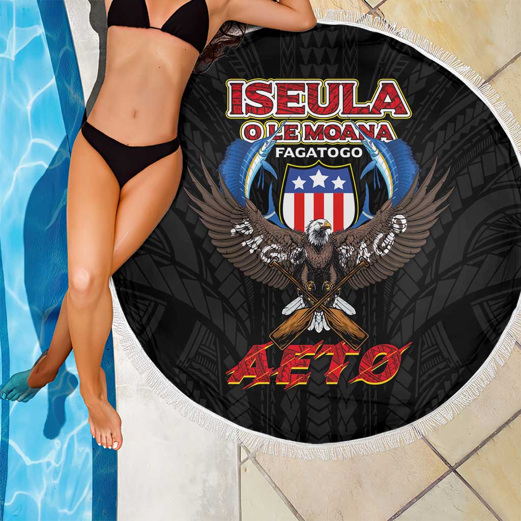 American Samoa Fautasi Beach Blanket Pago Pago Aeto and Iseula o le Moana of Fagatogo Black Color LT03 - Polynesian Pride