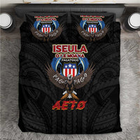 American Samoa Fautasi Bedding Set Pago Pago Aeto and Iseula o le Moana of Fagatogo Black Color LT03 Black - Polynesian Pride