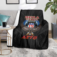 American Samoa Fautasi Blanket Pago Pago Aeto and Iseula o le Moana of Fagatogo Black Color LT03 - Polynesian Pride