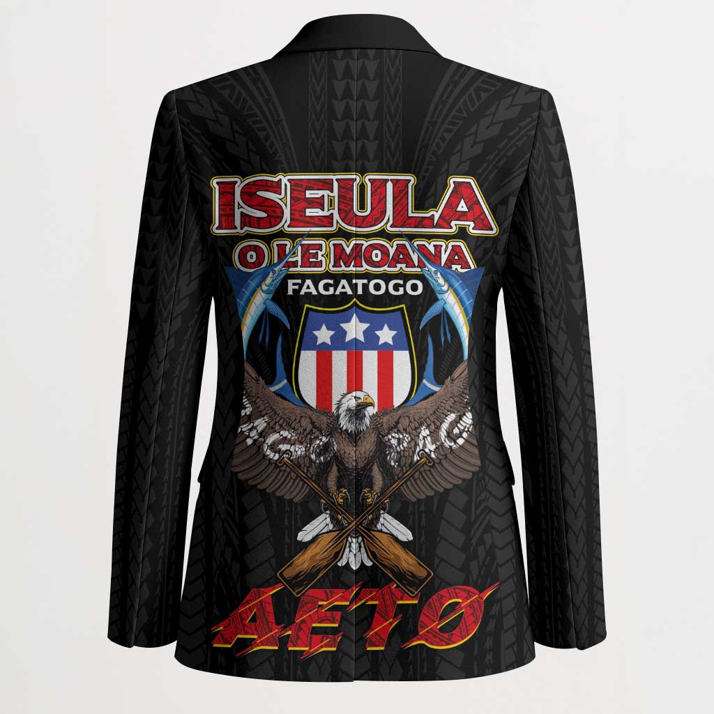 American Samoa Fautasi Blazer Pago Pago Aeto and Iseula o le Moana of Fagatogo Black Color LT03 - Polynesian Pride