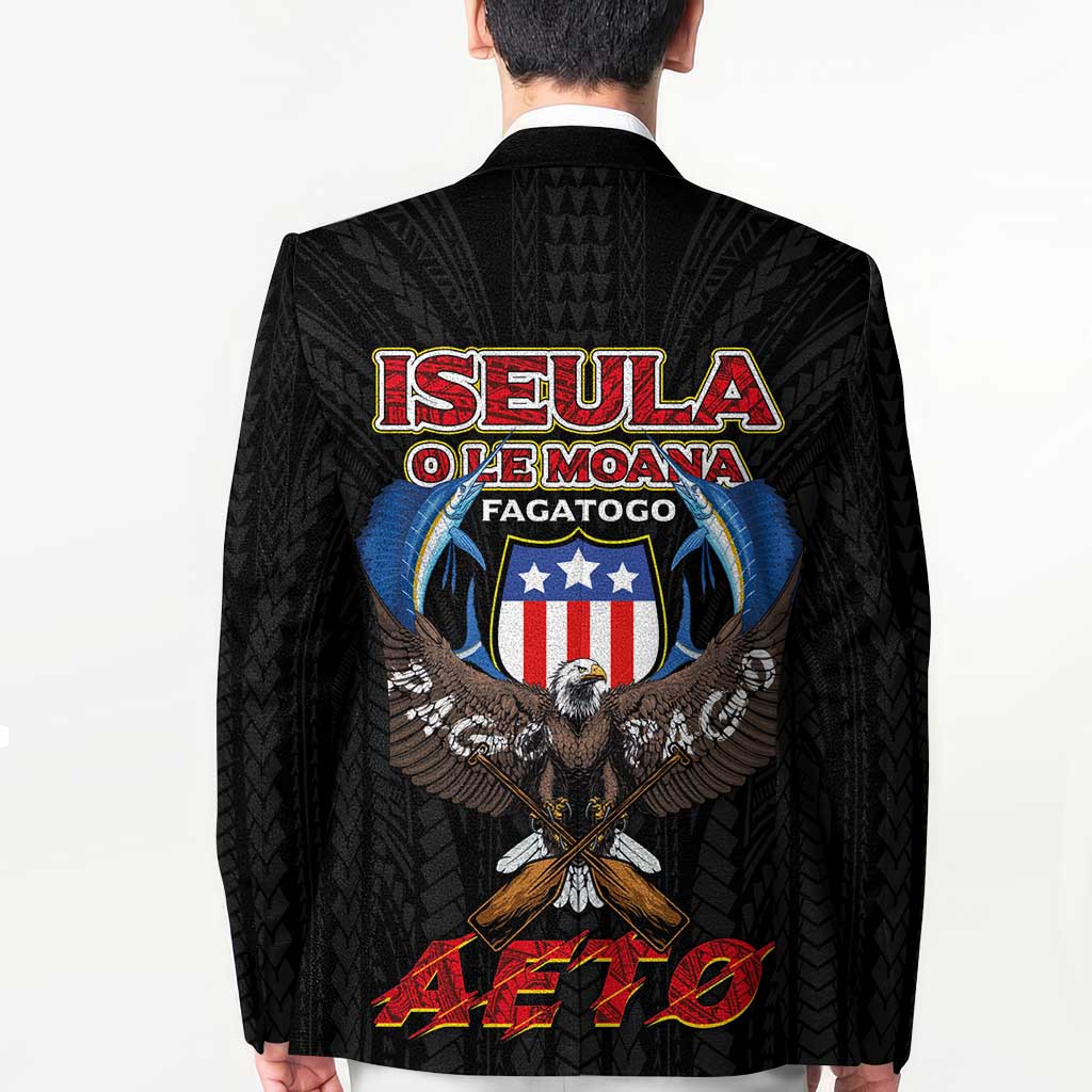 American Samoa Fautasi Blazer Pago Pago Aeto and Iseula o le Moana of Fagatogo Black Color LT03 - Polynesian Pride