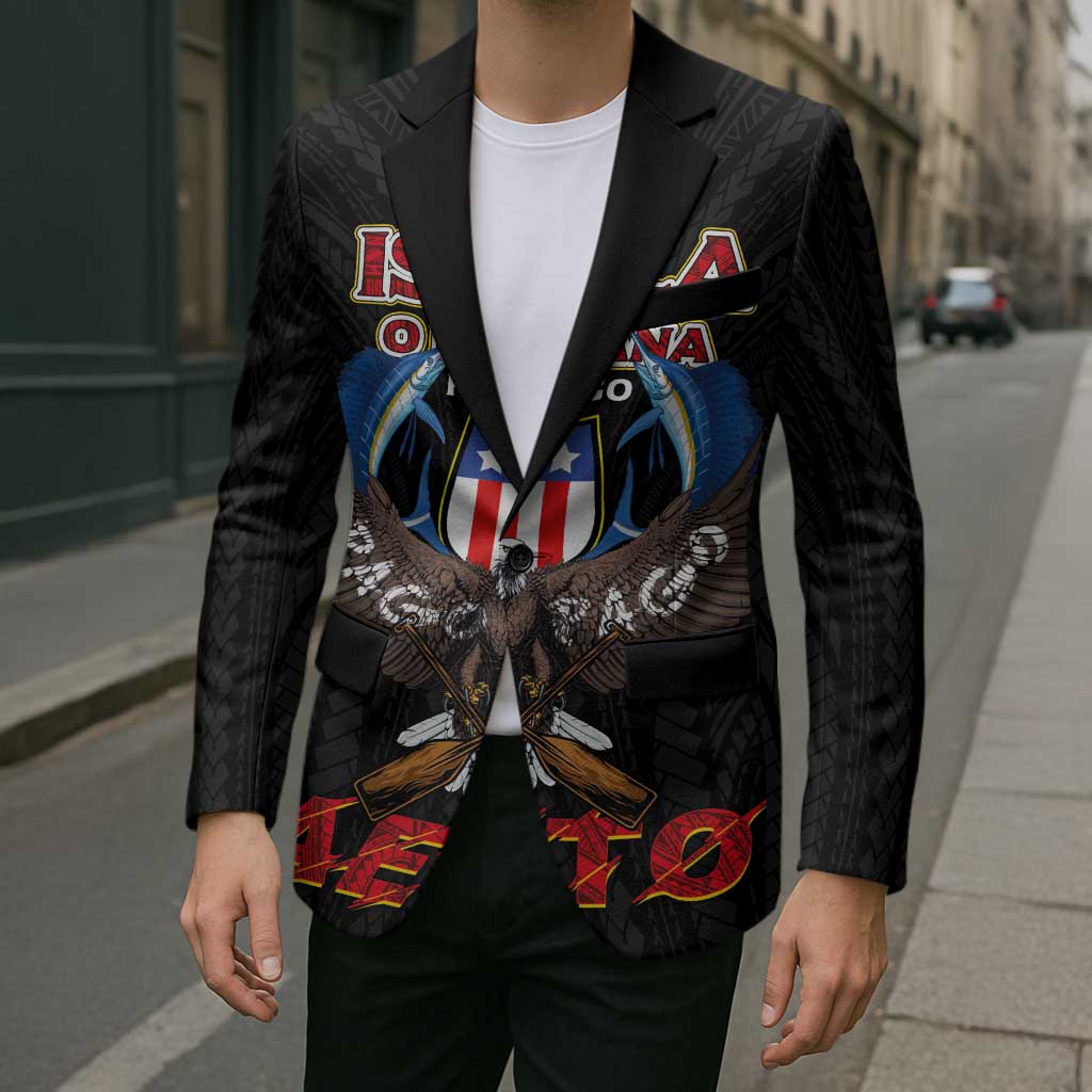 American Samoa Fautasi Blazer Pago Pago Aeto and Iseula o le Moana of Fagatogo Black Color LT03 - Polynesian Pride
