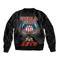American Samoa Fautasi Bomber Jacket Pago Pago Aeto and Iseula o le Moana of Fagatogo Black Color LT03 - Polynesian Pride