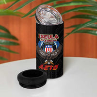 American Samoa Fautasi 4 in 1 Can Cooler Tumbler Pago Pago Aeto and Iseula o le Moana of Fagatogo Black Color LT03 - Polynesian Pride