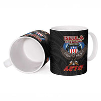 American Samoa Fautasi Ceramic Mug Pago Pago Aeto and Iseula o le Moana of Fagatogo Black Color LT03 - Polynesian Pride