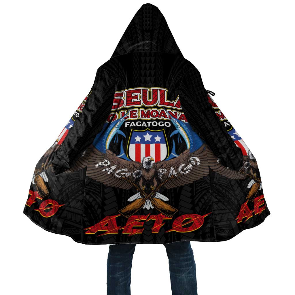 American Samoa Fautasi Cloak Pago Pago Aeto and Iseula o le Moana of Fagatogo Black Color LT03 Unisex Black - Polynesian Pride
