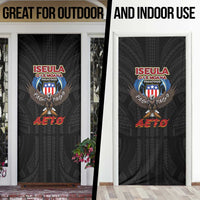 American Samoa Fautasi Door Cover Pago Pago Aeto and Iseula o le Moana of Fagatogo Black Color LT03 - Polynesian Pride