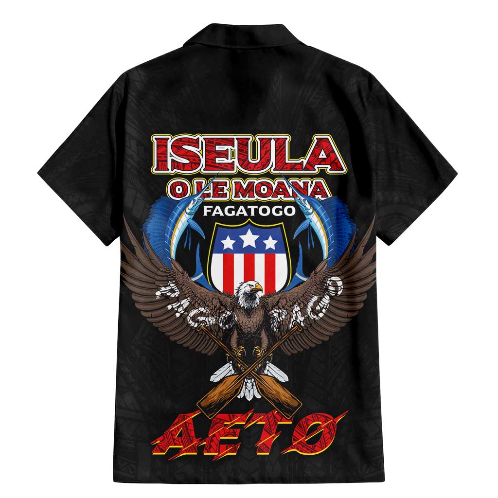 American Samoa Fautasi Family Matching Mermaid Dress and Hawaiian Shirt Pago Pago Aeto and Iseula o le Moana of Fagatogo Black Color LT03 - Polynesian Pride