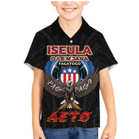 American Samoa Fautasi Family Matching Mermaid Dress and Hawaiian Shirt Pago Pago Aeto and Iseula o le Moana of Fagatogo Black Color LT03 Son's Shirt Black - Polynesian Pride