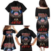 American Samoa Fautasi Family Matching Puletasi and Hawaiian Shirt Pago Pago Aeto and Iseula o le Moana of Fagatogo Black Color LT03 - Polynesian Pride