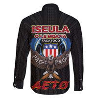 American Samoa Fautasi Family Matching Tank Maxi Dress and Hawaiian Shirt Pago Pago Aeto and Iseula o le Moana of Fagatogo Black Color LT03 - Polynesian Pride