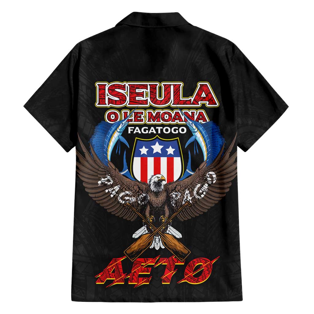 American Samoa Fautasi Hawaiian Shirt Pago Pago Aeto and Iseula o le Moana of Fagatogo Black Color LT03 - Polynesian Pride