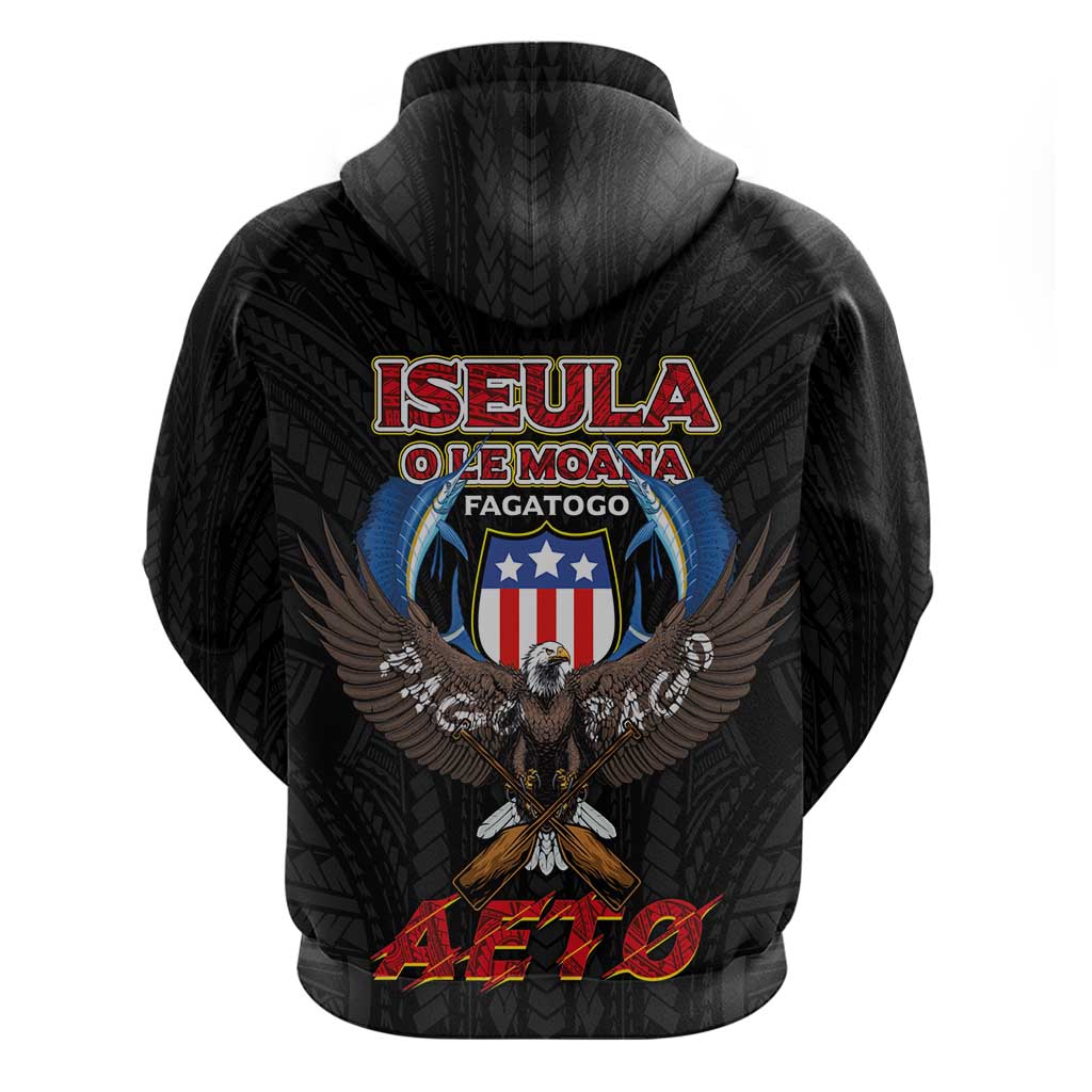 American Samoa Fautasi Hoodie Pago Pago Aeto and Iseula o le Moana of Fagatogo Black Color LT03 - Polynesian Pride