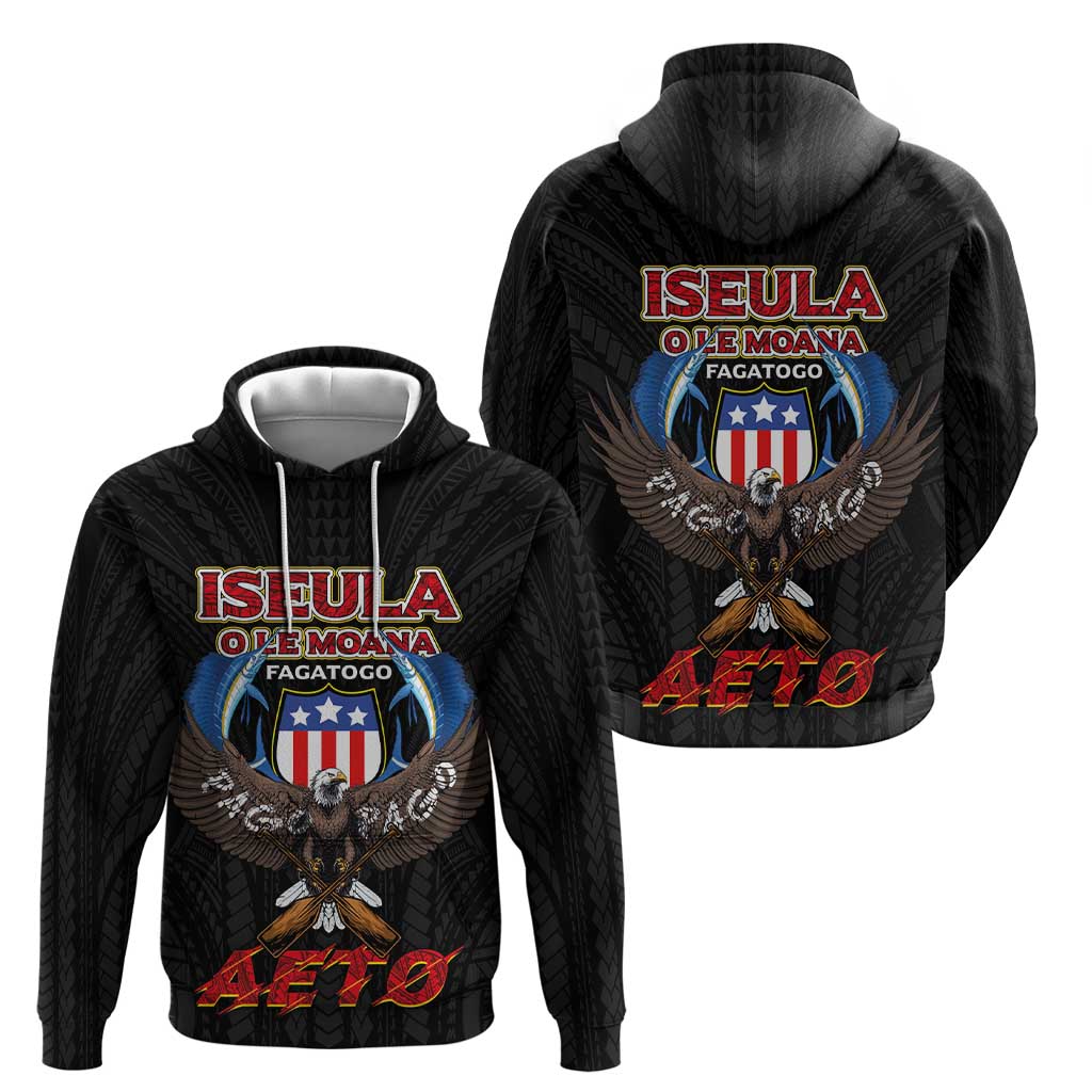 American Samoa Fautasi Hoodie Pago Pago Aeto and Iseula o le Moana of Fagatogo Black Color LT03 - Polynesian Pride